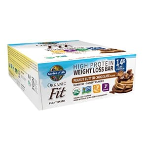 High Protein Bars for Weight Loss - Garden of Life Organic Fit Bar - Peanut Butter Chocolate (12 for $39