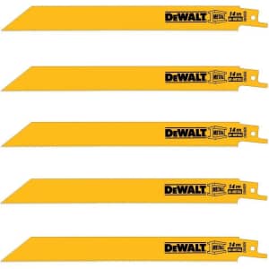 DeWalt 5-Piece Reciprocating Saw Blade Set for $24 DeWalt 5-Piece Reciprocating Saw Blade Set for $24