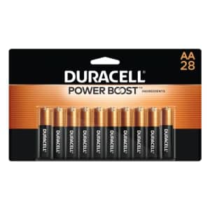 Duracell Coppertop AA Batteries with Power Boost Ingredients, 28 Count Pack Double A Battery with for $20