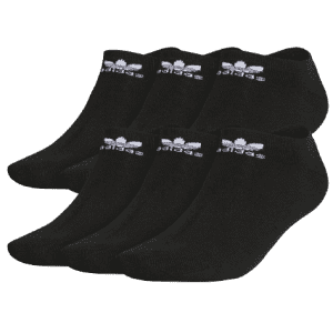 adidas Men's Trefoil No-Show Socks 6-Pack for $14 adidas Men's Trefoil No-Show Socks 6-Pack for $14