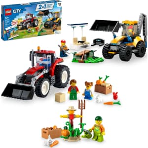 LEGO City Big Wheel 2-in-1 Tractor & Construction Digger w/ Farm Garden & Scarecrow Bonus Pack for $20
