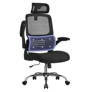VASAGLE Office Chair, Ergonomic Design, Lumbar Support, High Back Desk Chair, Mesh Computer Chair, for $80