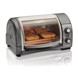 Hamilton Beach 31344D Easy Reach With Roll-Top Door Toaster Oven 4-Slice Silver for $50
