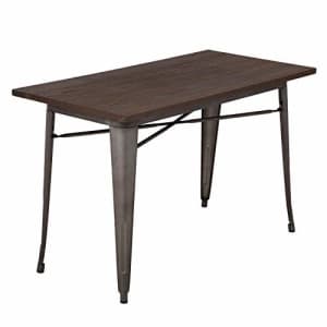 FDW Metal Kitchen Table Dining Table Home Restaurant Wood Top Table 24 x 48 Inches Bar Coffee Table for $90