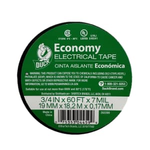 Duck Brand 60-Foot Economy Electrical Tape for $1 Duck Brand 60-Foot Economy Electrical Tape for $1