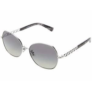 COACH HC7112 56 mm Cat Eye Metal Sunglasses Silver One Size for $70