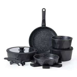Country Kitchen 13 Piece Pots and Pans Set - Safe Nonstick Kitchen Cookware with Removable Handle, for $90
