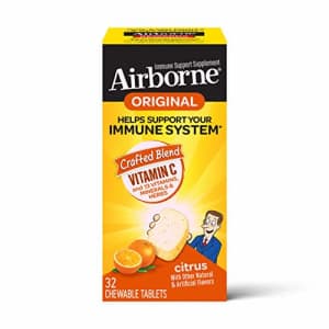 Vitamin C 1000mg (per serving) - Airborne Citrus Chewable Tablets (32 count in a box), Gluten-Free for $9 Vitamin C 1000mg (per serving) - Airborne Citrus Chewable Tablets (32 count in a box), Gluten-Free for $9
