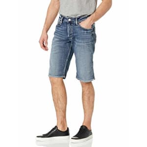 Silver Jeans Co. Men's Gordie Loose Fit Shorts, Dark Shade, 30W x 13L for $110