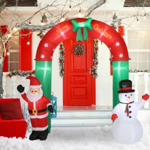 8-Foot Santa and Snowman Inflatable for $40