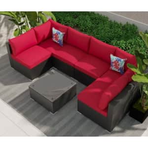 Ainfox 7-Piece Patio Sofa Set for $400