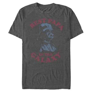 STAR WARS mens Star Wars Best Papa Men's Tops Short Sleeve Tee T Shirt, Charcoal Heather, 5X-Large for $9