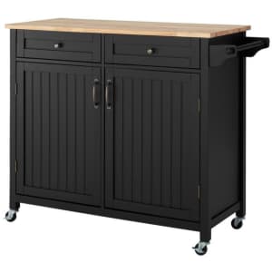 StyleWell Bainport Kitchen Cart w/ Rubberwood Butcher Block Top for $176 StyleWell Bainport Kitchen Cart w/ Rubberwood Butcher Block Top for $176