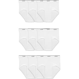 Fruit of the Loom Men's Tag-Free Cotton Briefs 9-Pack for $8