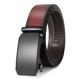 West Leathers Men's Ratchet Leather Belt for $11 w/ Prime