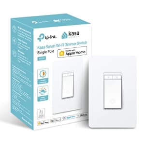 Kasa Smart Kasa Apple HomeKit Smart Dimmer Switch KS220, Single Pole, Neutral Wire Required, 2.4GHz Wi-Fi for $23