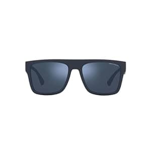 A|X ARMANI EXCHANGE Men's AX4113SF Low Bridge Fit Rectangular Sunglasses, Matte Blue/Blue for $53