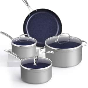 Nuwave Healthy Duralon Blue Ceramic Nonstick Coated 7pc Cookware Set, Scratch-Resistant Diamond for $117