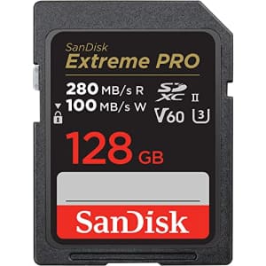 SanDisk 128GB Extreme PRO SDXC UHS-II Memory Card - C10, U3, V60, 6K, 4K UHD, SD Card - for $45