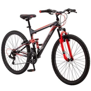 Mongoose Status 2.2 Mens and Womens Mountain Bike, 26-Inch Wheels, 21-Speed Shifters, Aluminum for $240