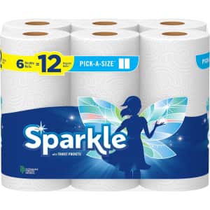 Sparkle Pick-A-Size Double Roll Paper Towel 6-Pack for $6.92 via Sub & Save