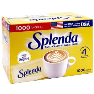 Splenda No Calorie Sweetener Sachets 1,000-Pack for $12