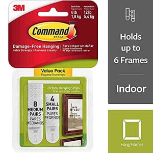 Command Picture Hanging Strips Variety Pack, Damage Free Hanging Picture Hangers, No Tools Wall for $12