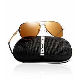 Luomon Men's Polarized Aviator Sunglasses for $10 Luomon Men's Polarized Aviator Sunglasses for $10