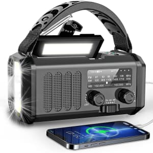 Fimilo 10,000mAh NOAA AM/FM Emergency Crank Weather Radio w/ Flashlight for $25