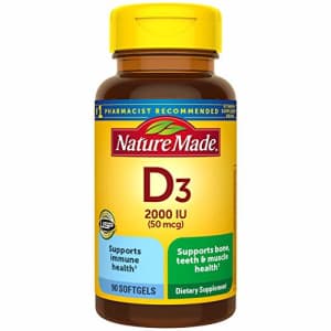 Nature Made Vitamin D3 2000 IU (50 mcg) Softgels, 90 Count for Bone Health (Packaging May Vary) for $5 Nature Made Vitamin D3 2000 IU (50 mcg) Softgels, 90 Count for Bone Health (Packaging May Vary) for $5