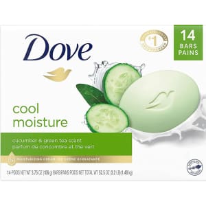 Dove 3.75-oz. Cool Moisture Beauty Bar 14-Pack for $14