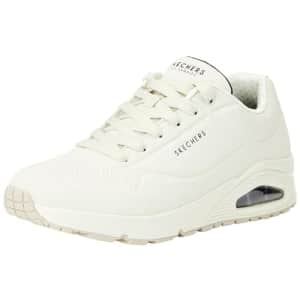 Skechers Men's Sneaker Trainers, Off White Durabuck Mesh, 6.5 for $76