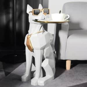 Resin Dog Sculpture w/ Metal Storage Tray for $113