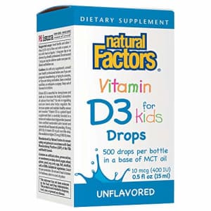 Natural Factors, Vitamin D3 Drops 400 IU, Supports Strong Bones, Teeth and Immune Function with for $11