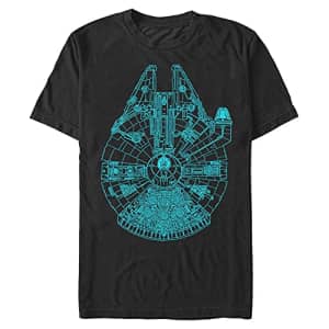 Star Wars Men's Blue Falcon T-Shirt, Black, Large for $12