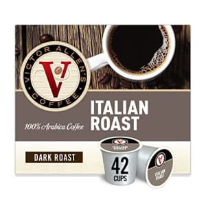 Victor Allen's Coffee Italian Roast Dark Roast, 42 Count Single Serve Coffee Pods for Keurig K-Cup for $23