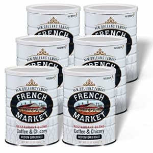 French Market Coffee, Coffee and Chicory Restaurant Blend, Medium-Dark Roast Ground Coffee, 12 for $27