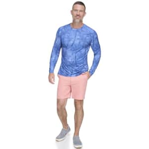 Margaritaville Margaritaville Men's Standard Island Reserve Palm Tree Long Sleeve Rash Guard, Delft, Medium for $18