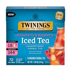 Twinings Strawberry & Raspberry Herbal Iced Tea 72-Count Box for $5.59 via Sub & Save