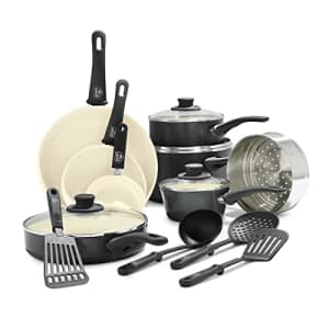 GreenLife Soft Grip Healthy Ceramic Nonstick, 16 Piece Cookware Pots and Pans Set, PFAS-Free, for $115