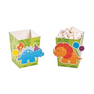 Fun Express Little Dino Popcorn Treat and Party Favor Boxes - Bulk Set of 24 - 1st Birthday and Kids Party for $9