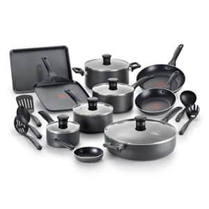 T-fal Everything in Kitchen Dishwasher Safe Cookware Set, 20-Piece, Black for $179