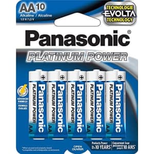 Panasonic Energy Corporation LR6XP/10B Platinum Power AA Alkaline Batteries, Pack of 10 for $8