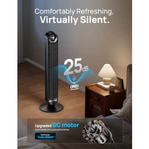 Dreo Smart Tower Fans for Home, 90 Oscillating Fan Bedroom Indoors, Voice Control Floor with 12H for $87