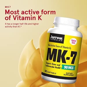 Jarrow Formulas MK-7 90 mcg - Superior Vitamin K Product for Building Strong Bones - Dietary for $22