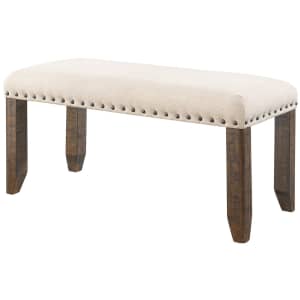 Picket House Furnishings Dex 40" Upholstered Rubberwood Bench for $73