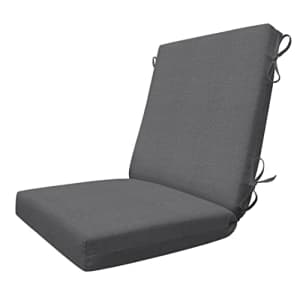 Honey-Comb Honeycomb Indoor/Outdoor Heathered Solid Dark Grey Highback Dining Chair Cushion: Recycled for $73