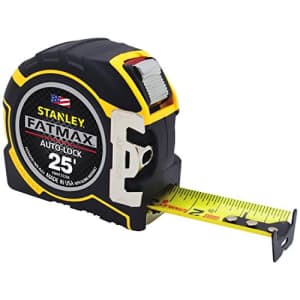 Stanley Tools STANLEY FMHT33338L 1-1/4-Inch Auto Lock Tape Measure,Black/Yellow,25' for $35 Stanley Tools STANLEY FMHT33338L 1-1/4-Inch Auto Lock Tape Measure,Black/Yellow,25' for $35