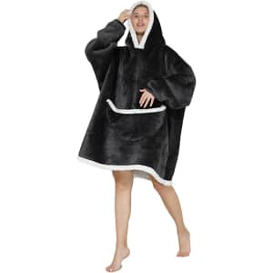 Hiwinson Wearable Oversized Sherpa Blanket Hoodie for $10 Hiwinson Wearable Oversized Sherpa Blanket Hoodie for $10