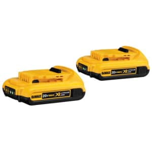 Dewalt 20V Max Compact XR Li-Ion Compact Battery, 2-Pack OPEN BOX for $166